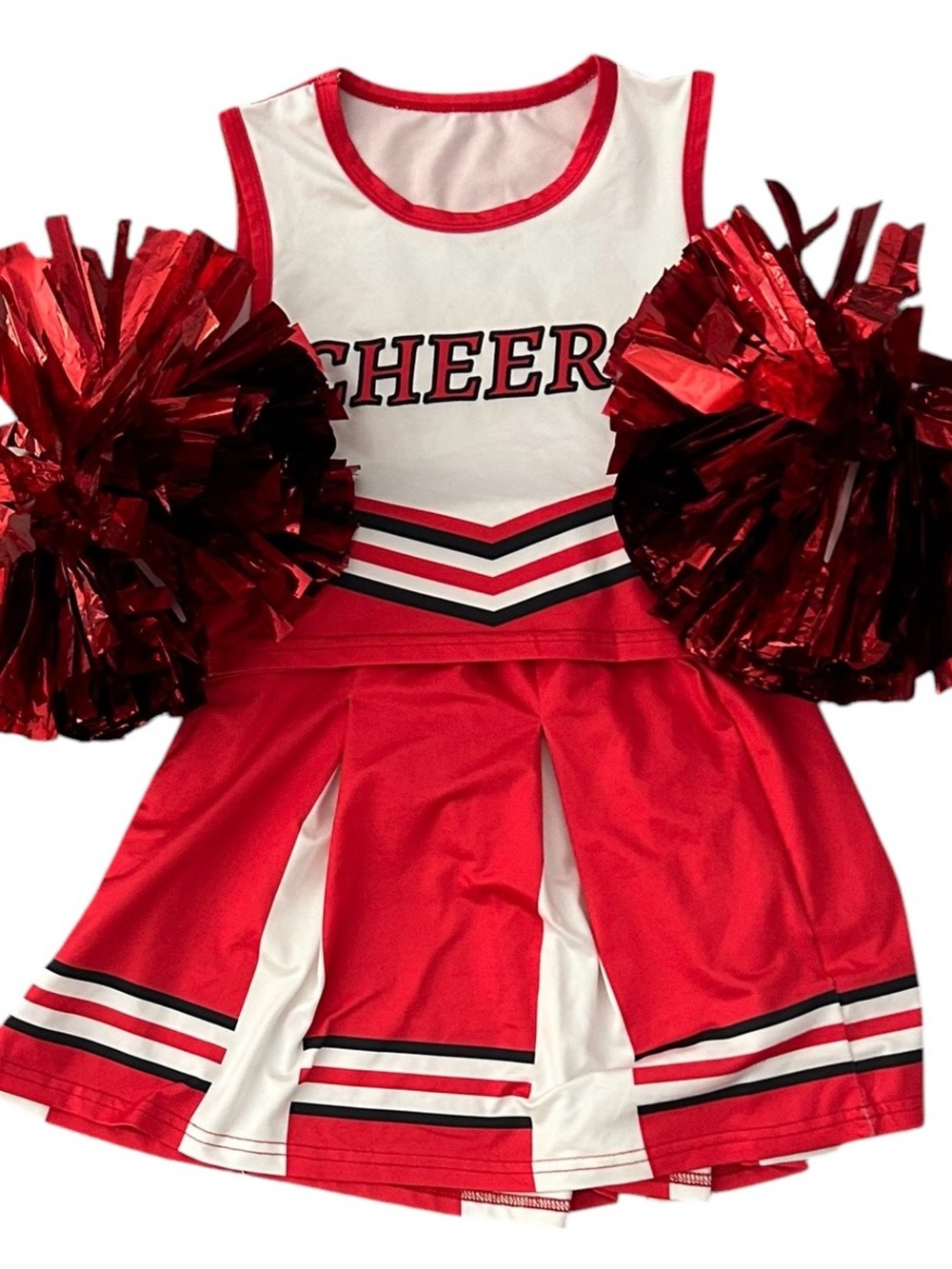 Cheerleader Uniform Costume with Pom-Poms